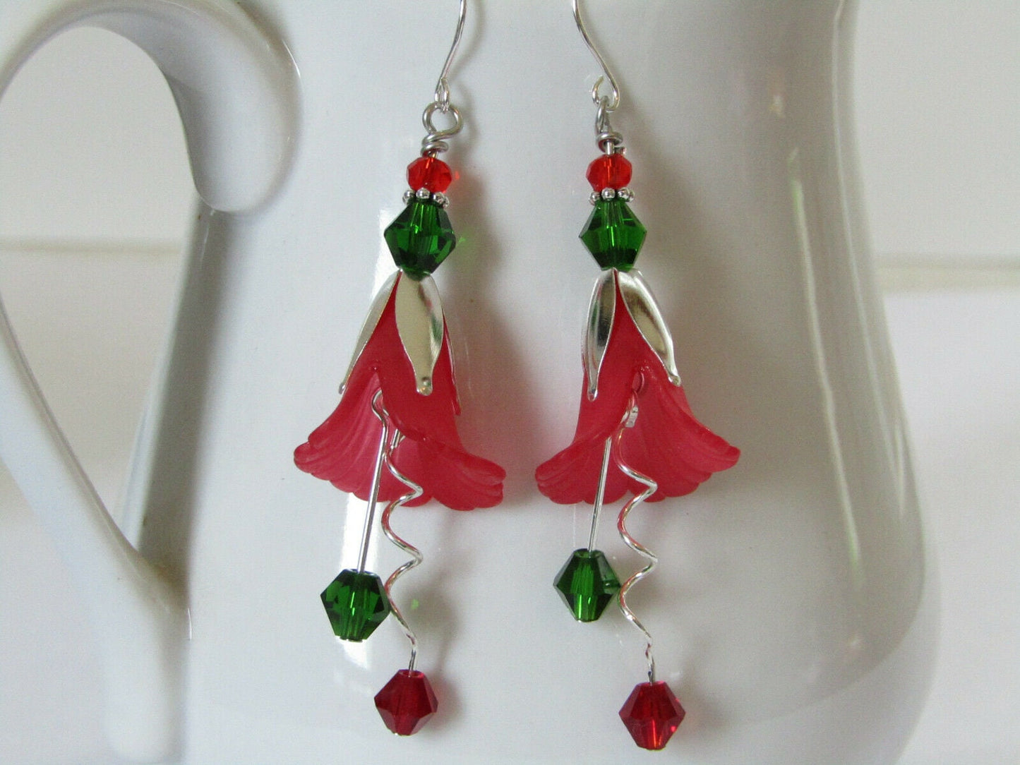 Flower Earrings, Ladies Spring Floral Dangles, Gift For Her, Jewelry For Mom