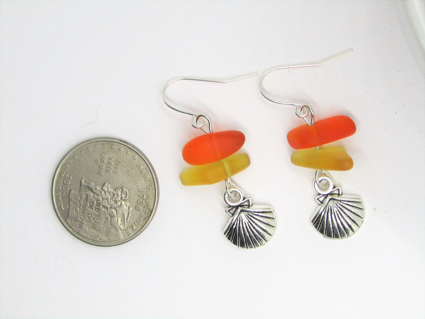Dangle Earrings Ocean SEASHELL Jewelry Beach Lover's Gift Sterling Silver Dangles Gift For Her