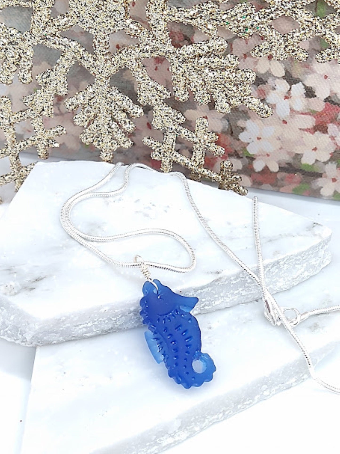 Beachy Necklace Ocean Jewelry Gift For Her Seahorse Pendant Silver Chain Necklace Minimalist Jewelry Bad Apple Designs Bridal Necklace