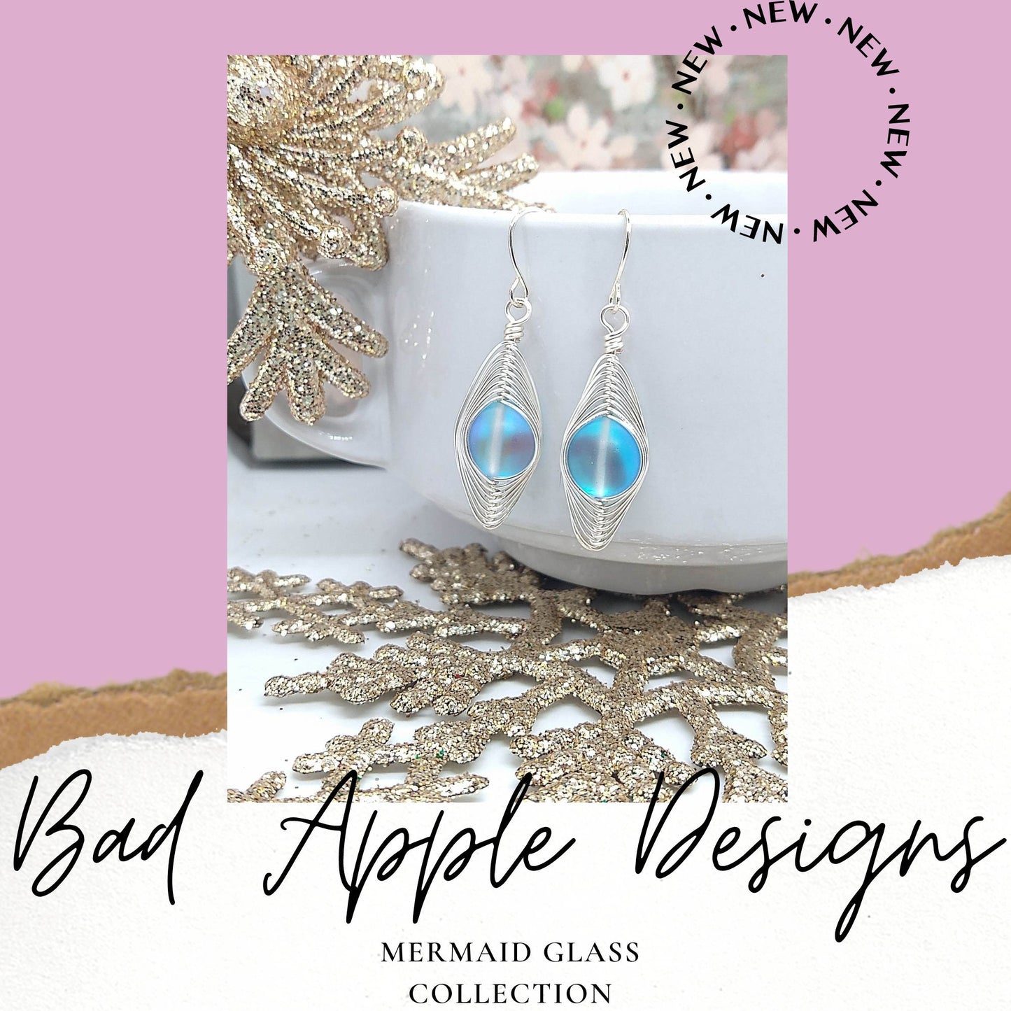 Stunning Blue Glow Earrings - Silver Wrapped Artisan Style