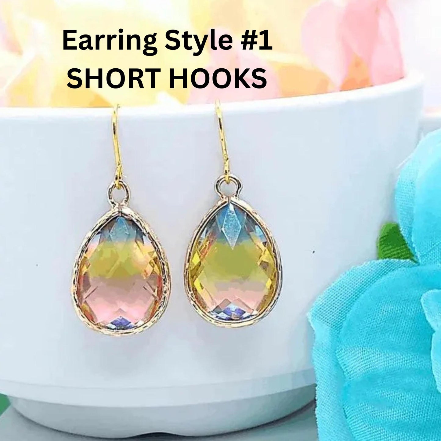 Teardrop Earrings Gold Dangle Earrings Dainty Gift For Her 24k Drops Minimalist Jewelry by Bad Apple Designs Bridal Necklace + Earrings SET