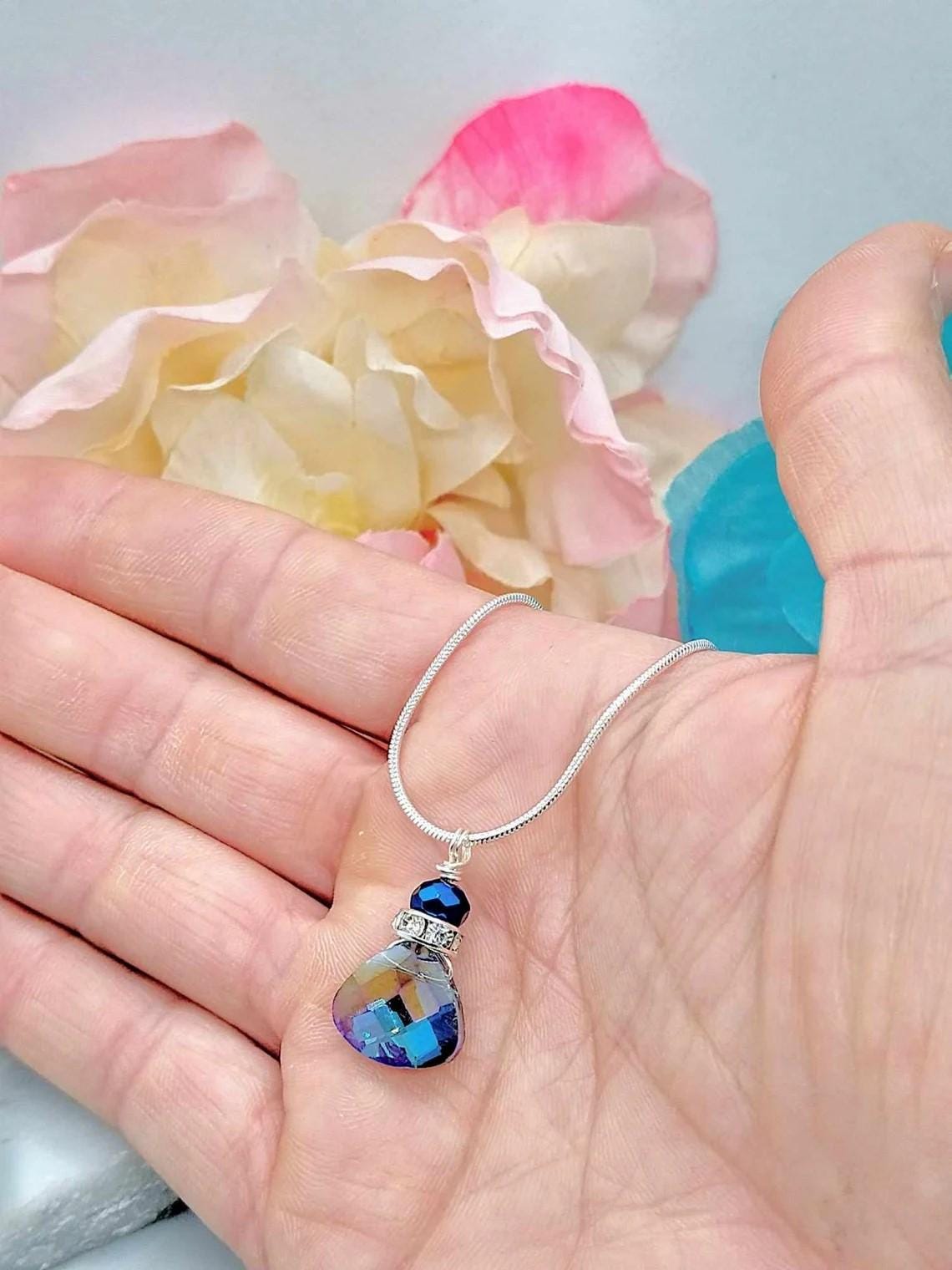 Blue Gemstone Teardrop Earrings - Handcrafted Silver Bridal Jewelry