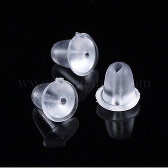 Clear Rubber Earring Backs: Soft Plastic Ear Nuts (4x4mm)