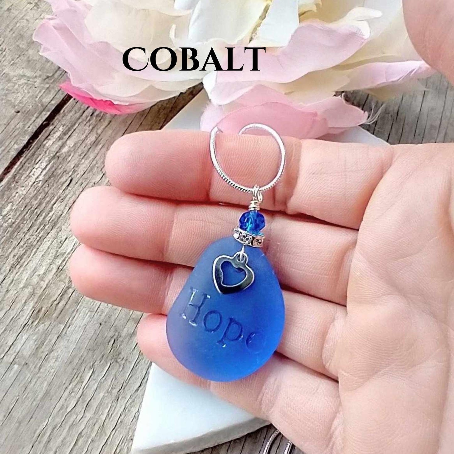 HOPE Sea Glass Necklace: Sterling Silver Inspirational Gift