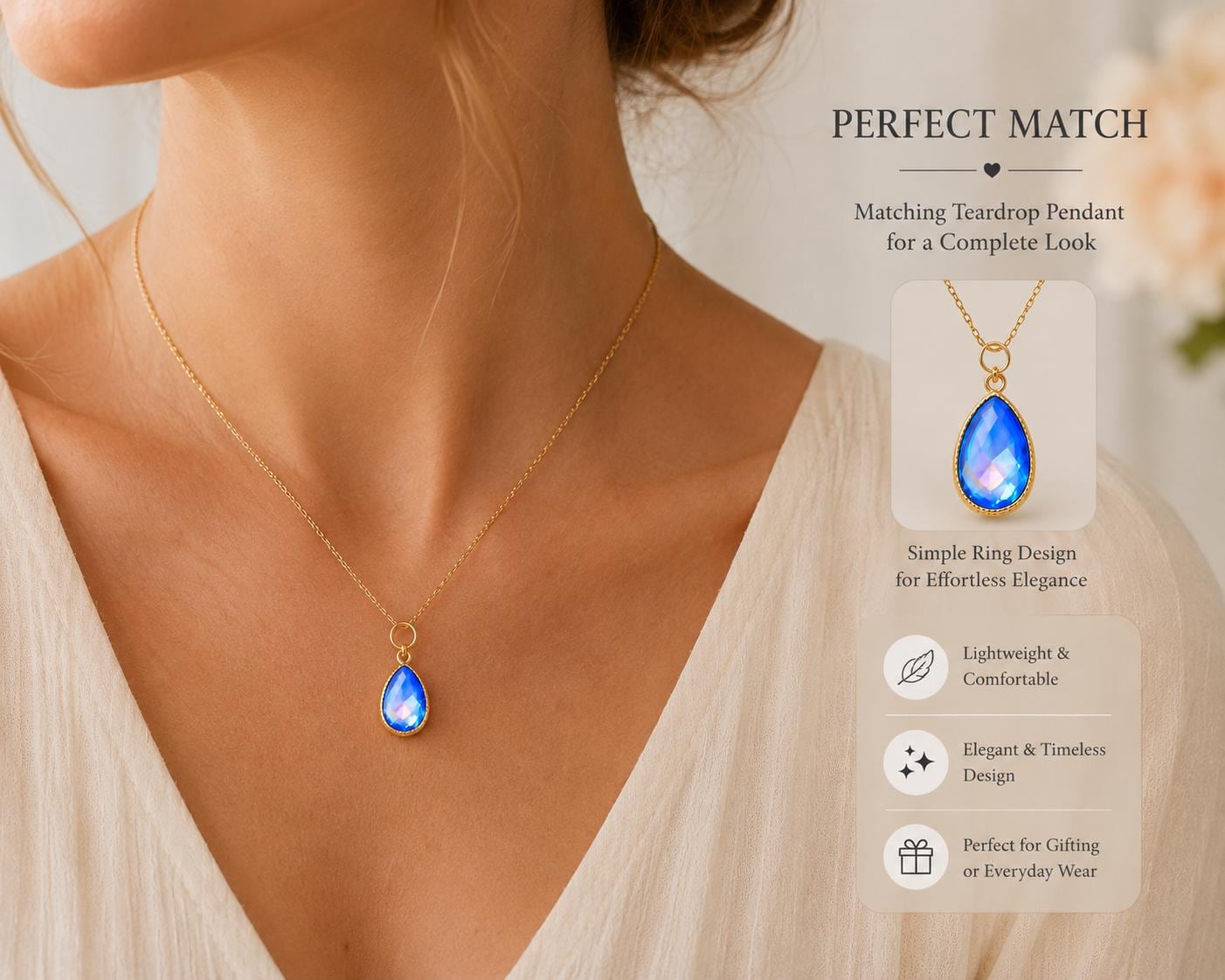 Rainbow Blue Teardrop Earrings, Something Blue Bridal Earrings, Blue Crystal Dangle Earrings, Bridesmaid Gift, Gold Earrings, Gift for Her