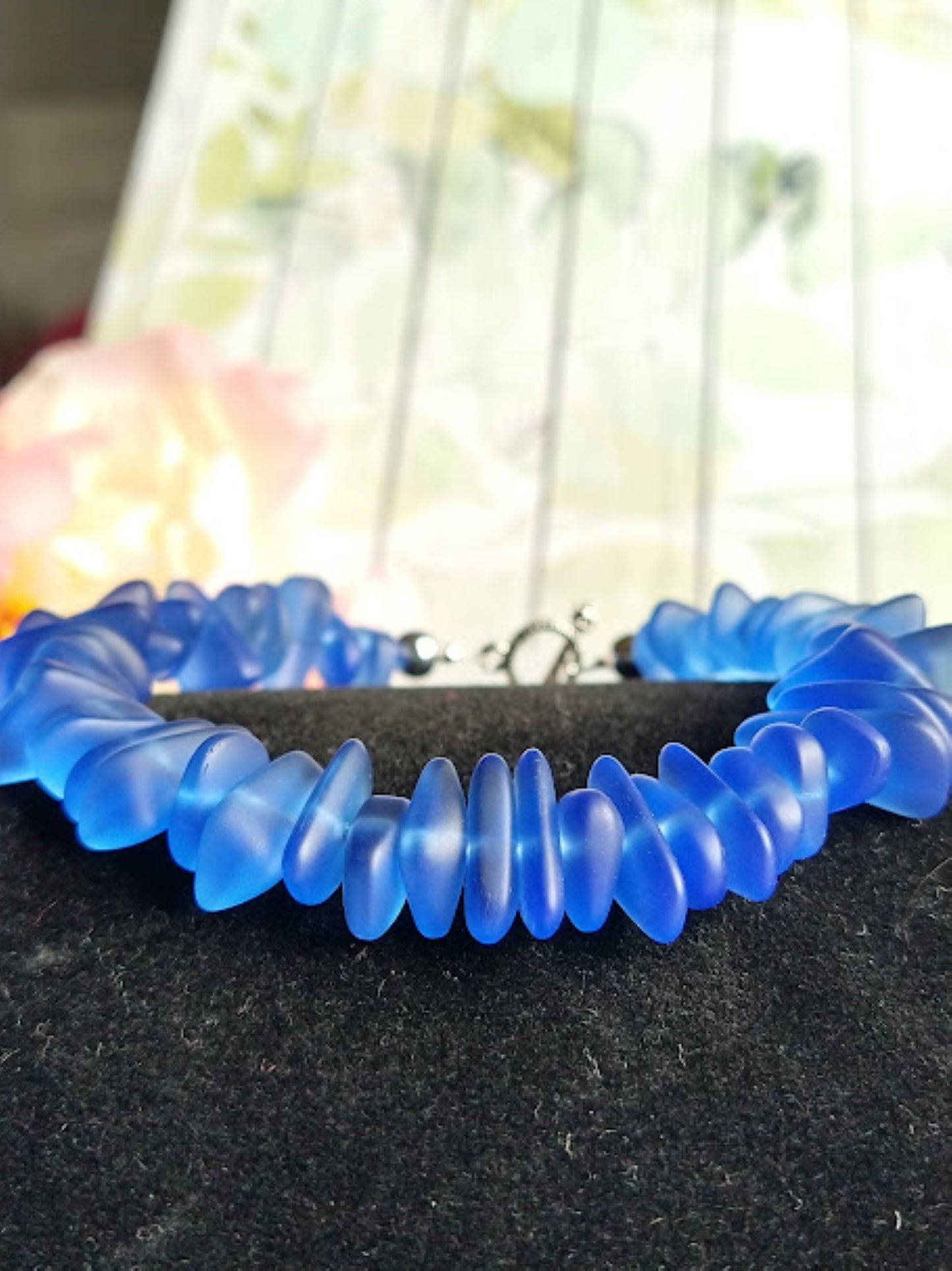Cobalt Blue Sea Glass Beach Strand Silver Bracelet, Beach Fashion, Beach Lover's Gift, Beach Wedding - Bad Apple Designs Jewelry