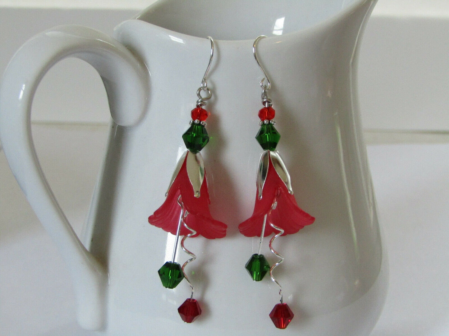 Flower Earrings, Ladies Spring Floral Dangles, Gift For Her, Jewelry For Mom