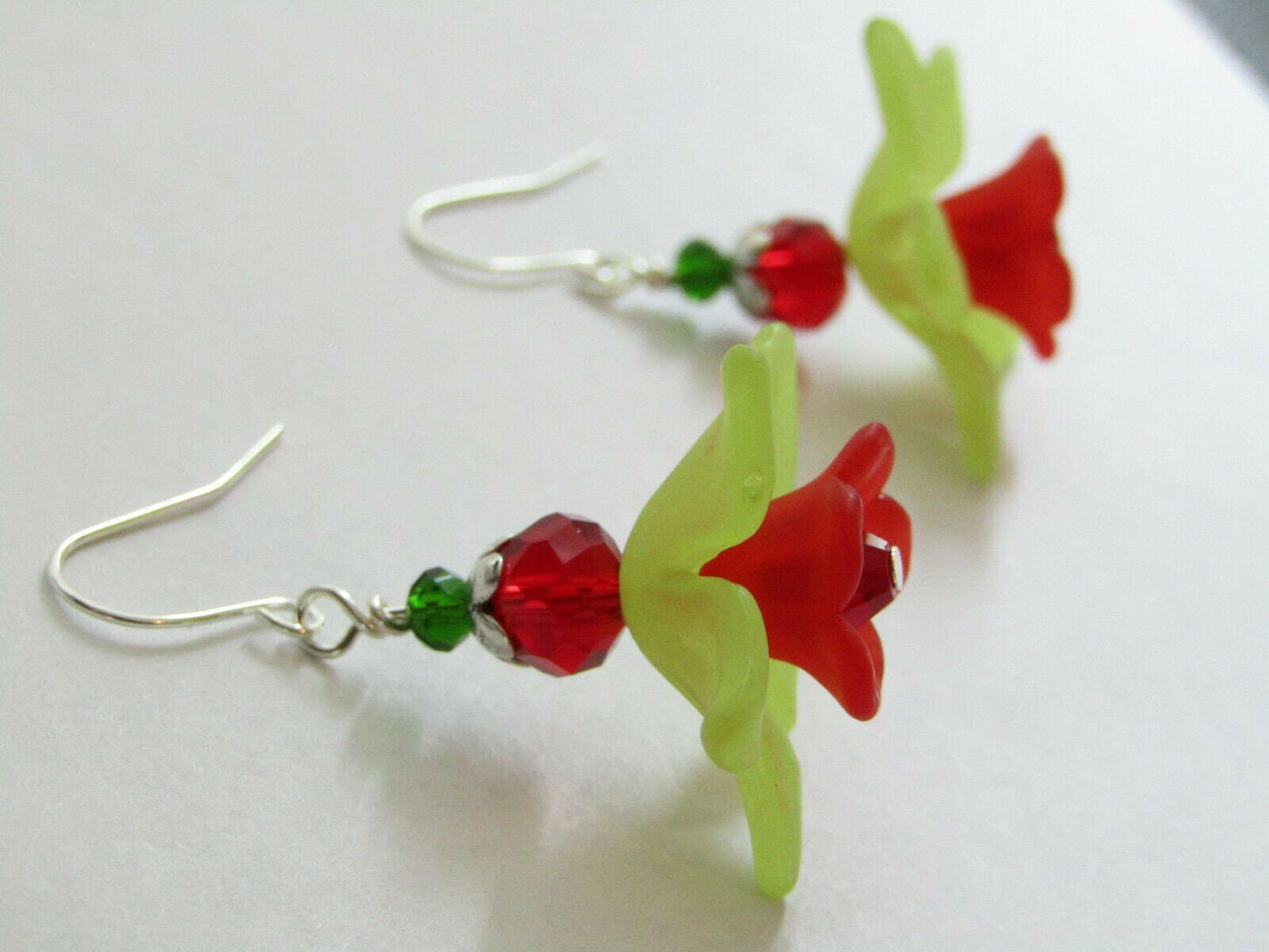 Flower Dangle Earrings, Ladies Floral Jewelry, Gift For Her