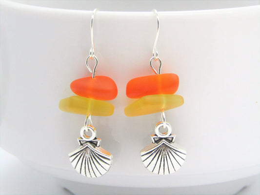 Dangle Earrings  Ocean SEASHELL Jewelry Beach Lover's Gift Sterling Silver Dangles Gift For Her