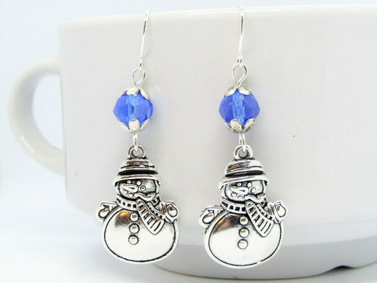 Snowman Charm Earrings Christmas Earrings Holiday Fashion Frosty The Snowman Stocking Stuffer Christmas Gift Gift For Her