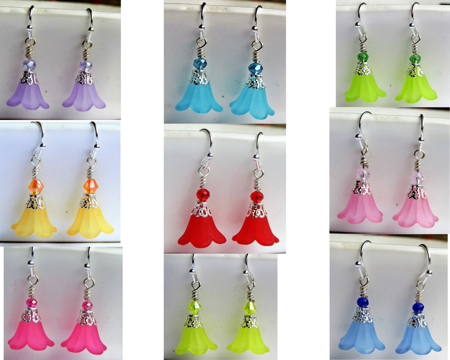 Dainty Flower Earrings Floral Fashion Bridal Bridesmaid Gift For Her Floral Dangle Earrings Flower Jewelry Christmas Gift Drop Earrings