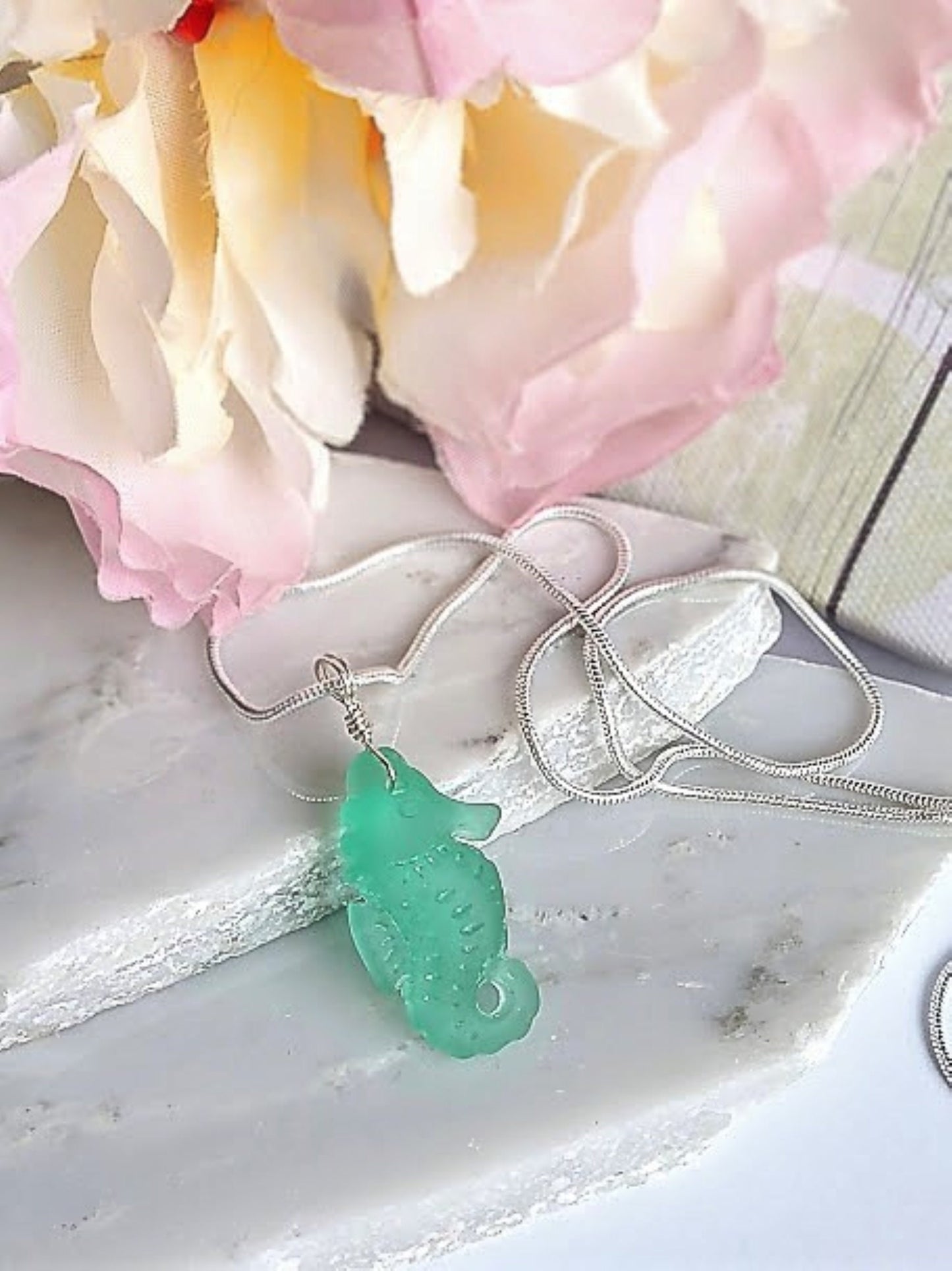 Beachy Necklace Ocean Jewelry Gift For Her Seahorse Pendant Silver Chain Necklace Minimalist Jewelry Bad Apple Designs Bridal Necklace