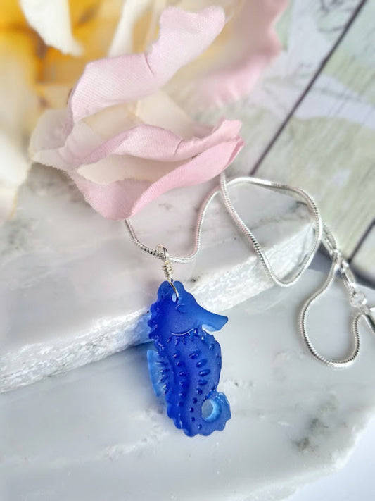 Beachy Necklace Ocean Jewelry Gift For Her Seahorse Pendant Silver Chain Necklace Minimalist Jewelry Bad Apple Designs Bridal Necklace