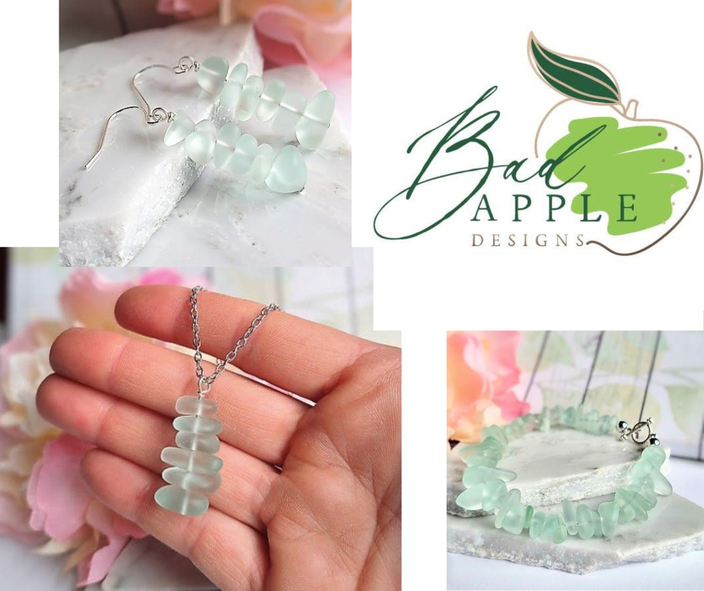Aqua Sea Glass Bracelet: Sterling Silver Toggle Clasp, Beach Wedding Jewelry