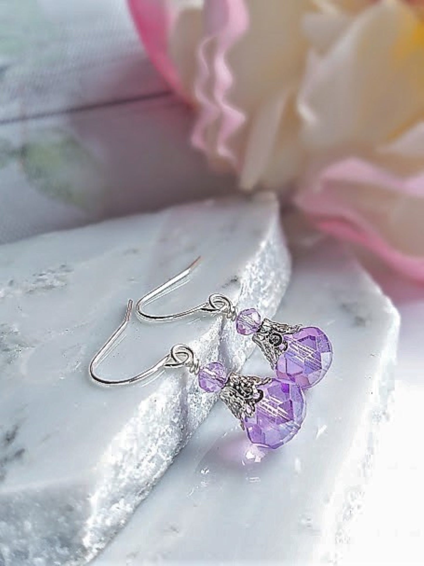 Dainty Amethyst Drop Earrings: February Birthstone Jewelry