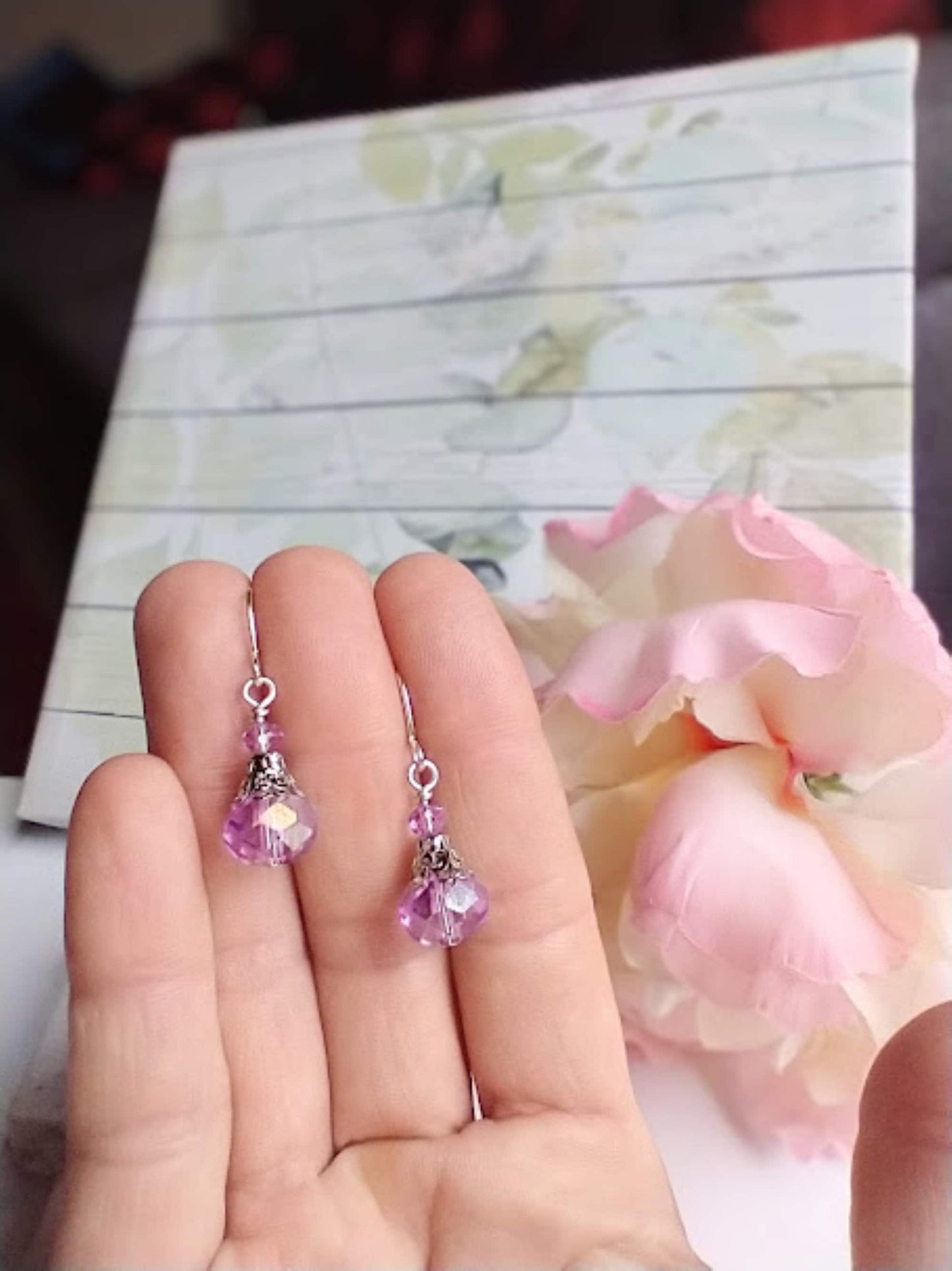 Dainty Amethyst Drop Earrings: February Birthstone Jewelry