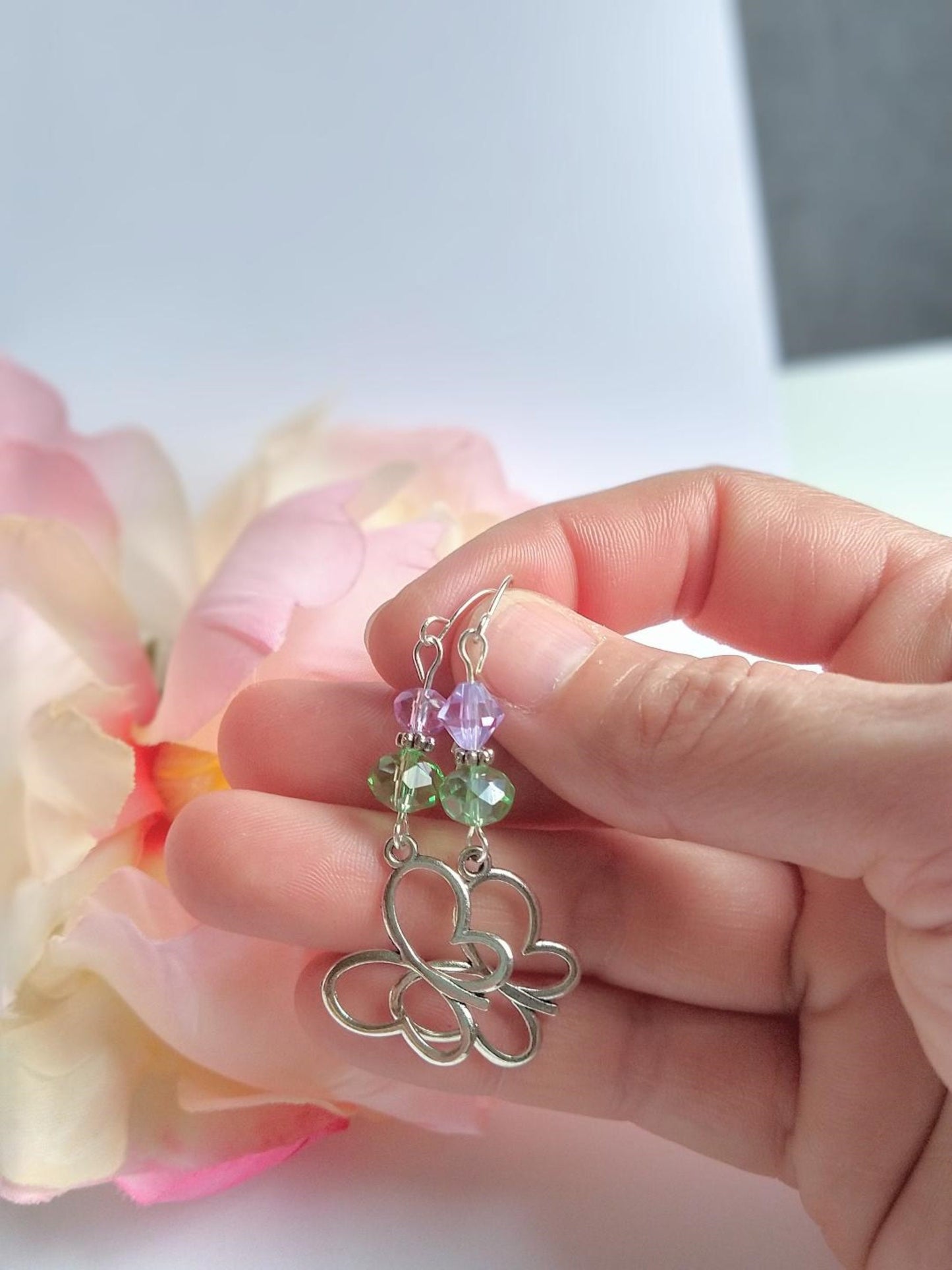 Nature Inspired Butterfly Charm Earrings, Unique Gift For Her, Whimsical Jewelry, Ladies Dangle Earrings, Birthday Jewelry Gift
