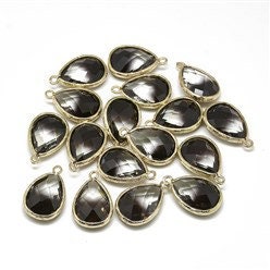 Black & White Glass Teardrop Gold Dangle Earrings, Minimalist Style, Bridal Drop Earrings, Multi Color, Chandelier, Link