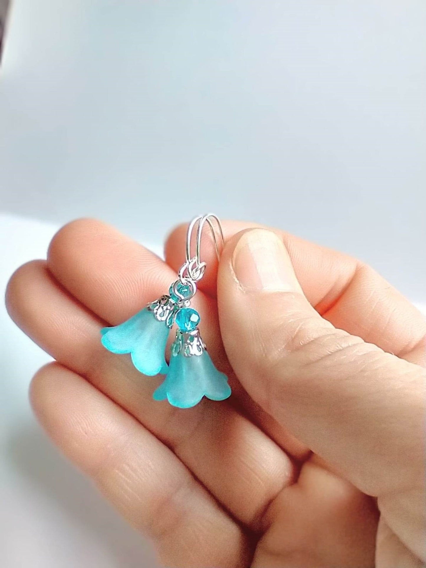 Dainty Flower Earrings Floral Fashion Bridal Bridesmaid Gift For Her Floral Dangle Earrings Flower Jewelry Christmas Gift Drop Earrings