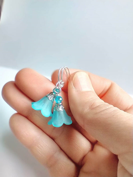 Dainty Flower Earrings Floral Fashion Bridal Bridesmaid Gift For Her Floral Dangle Earrings Flower Jewelry Christmas Gift Drop Earrings
