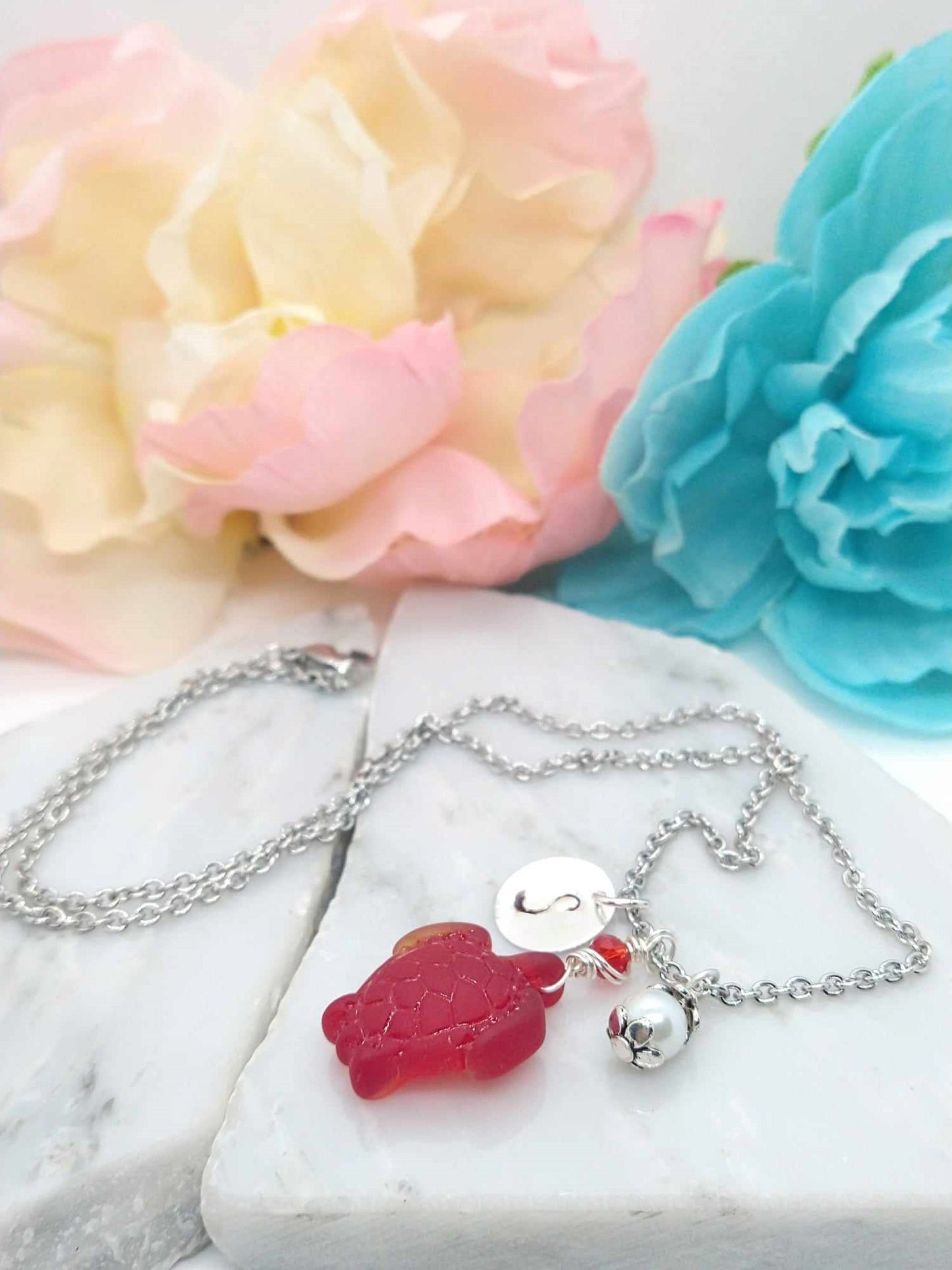 Sterling Silver Sea Turtle Necklace: Coastal Charm Jewelry