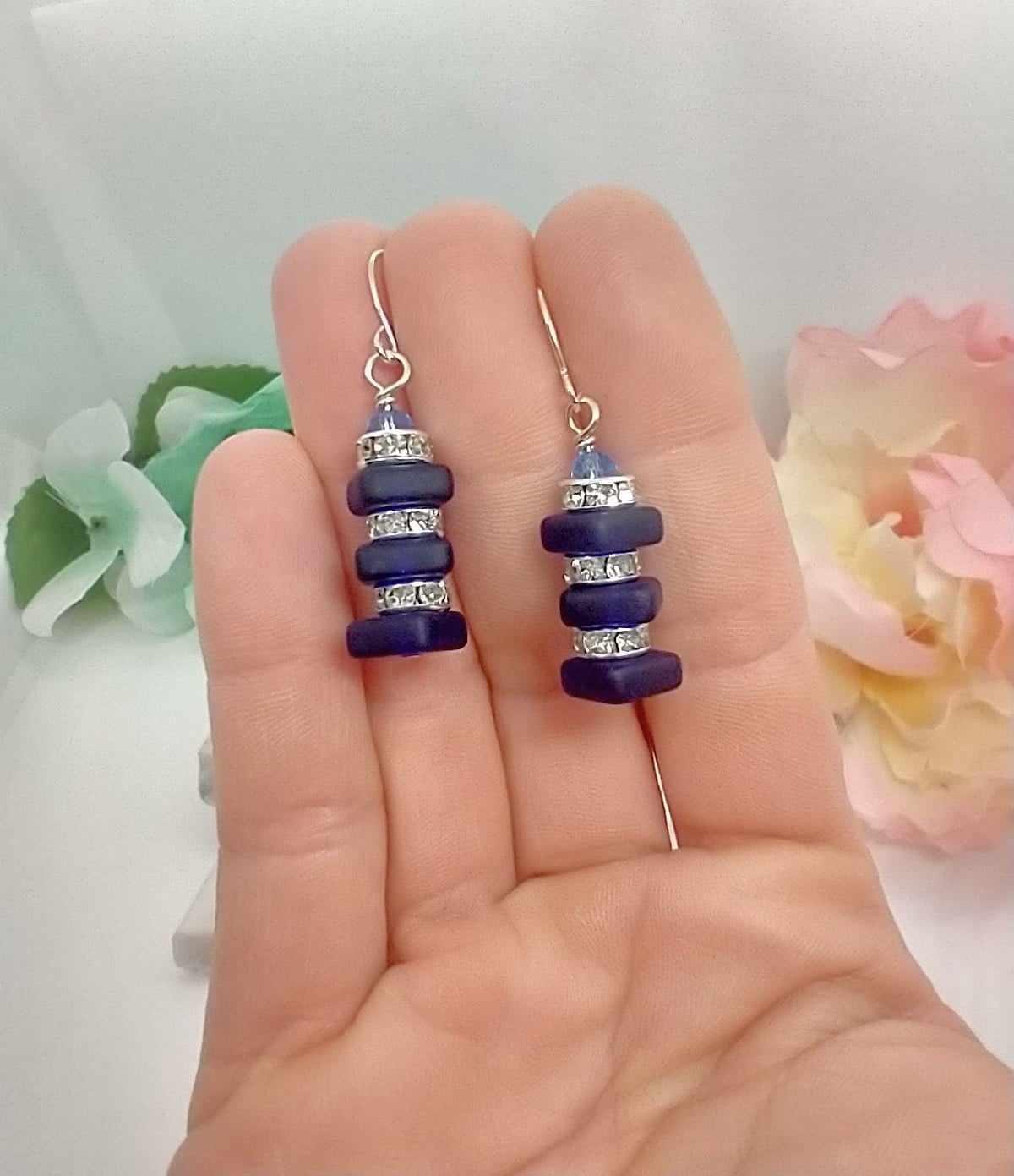 Sea Glass Earrings Beachy Earrings Gift For Her Minimalist Earrings New Mom Gift Ocean Inspired Jewelry Boho Earrings