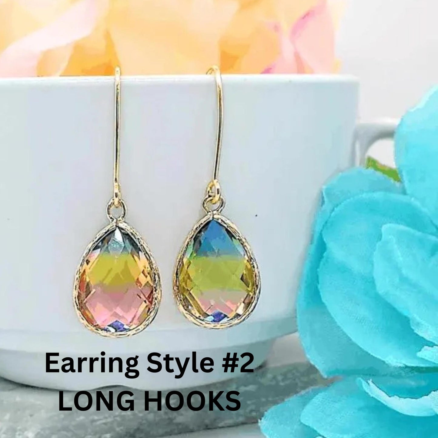 Teardrop Earrings Gold Dangle Earrings Dainty Gift For Her 24k Drops Minimalist Jewelry by Bad Apple Designs Bridal Necklace + Earrings SET