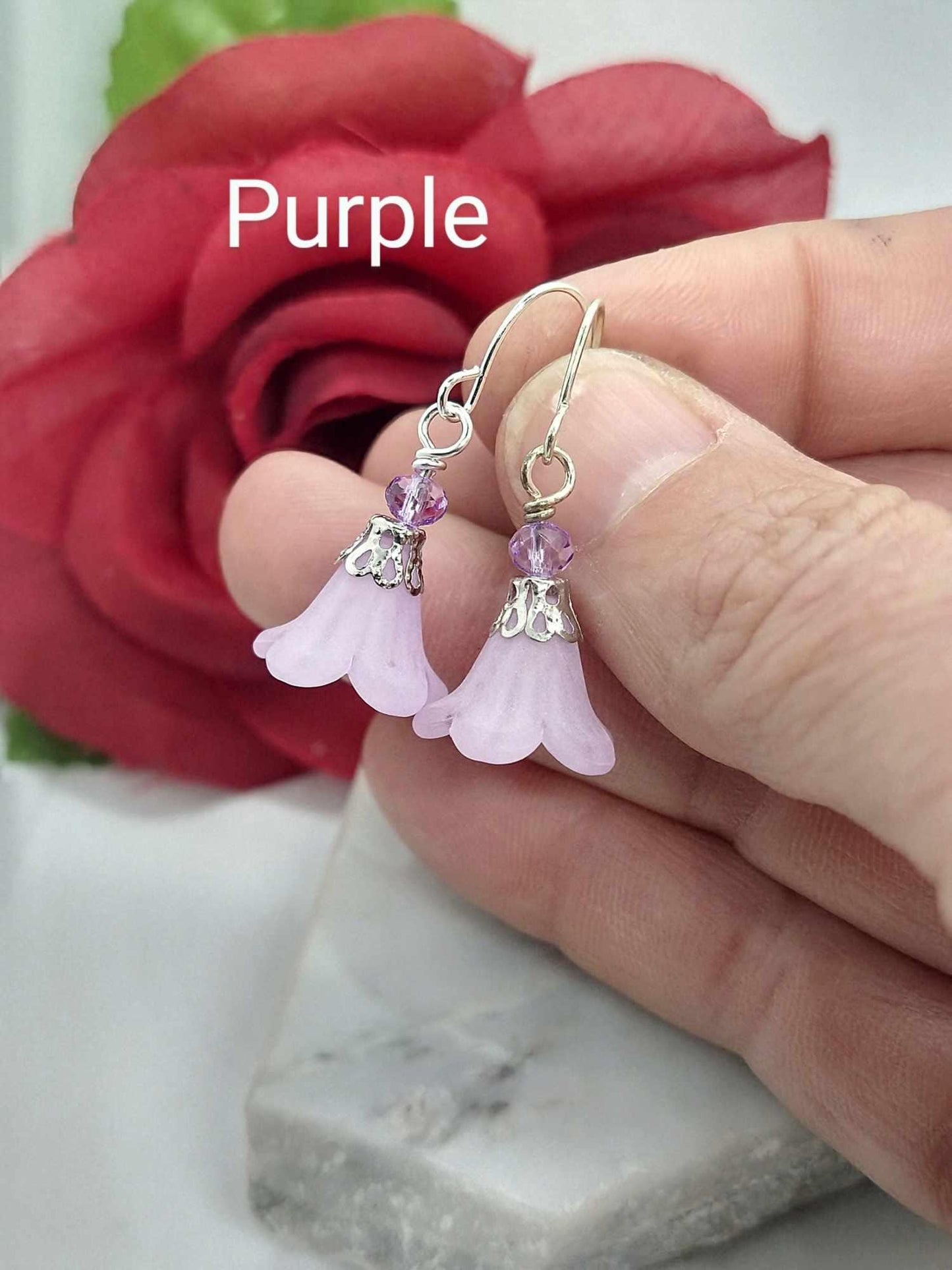 Minimalist Floral Earrings - Delicate Silver Blossom Jewels - Bridal Gift for Her Flower Dangles Gift For Nature Lover