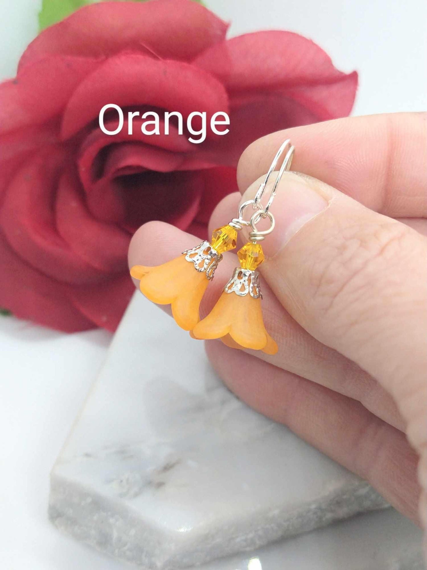 Minimalist Floral Earrings - Delicate Silver Blossom Jewels - Bridal Gift for Her Flower Dangles Gift For Nature Lover