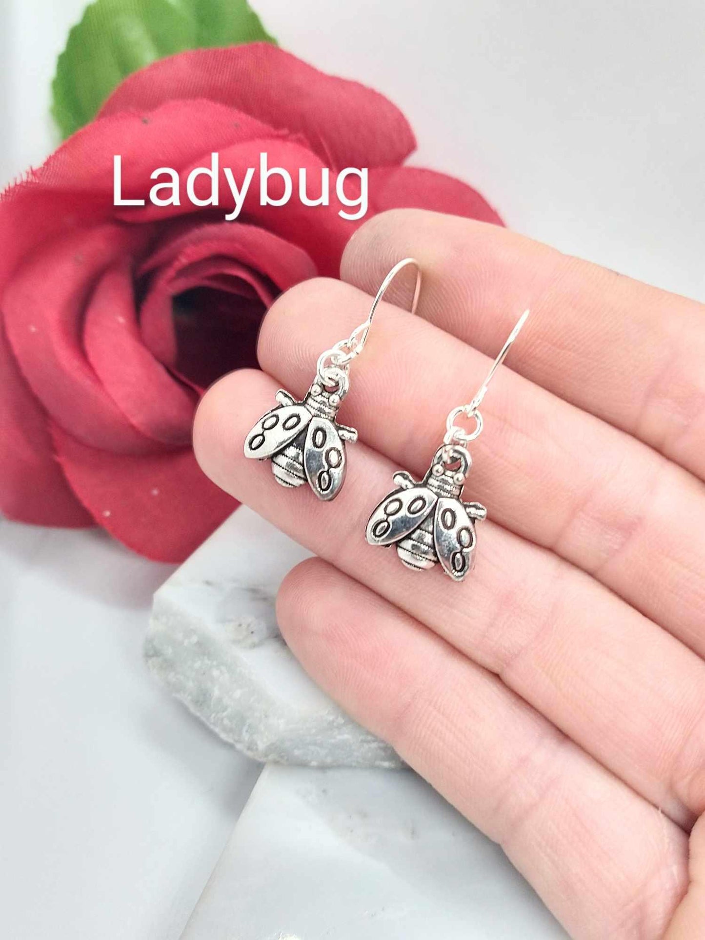 Sterling Silver Butterfly Earrings: Nature Charm Dangle Earrings