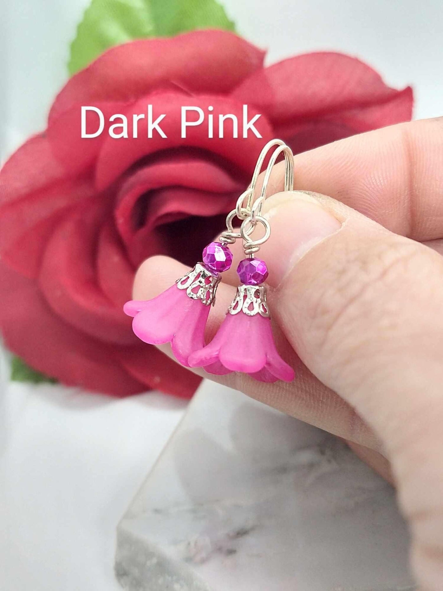 Minimalist Floral Earrings - Delicate Silver Blossom Jewels - Bridal Gift for Her Flower Dangles Gift For Nature Lover