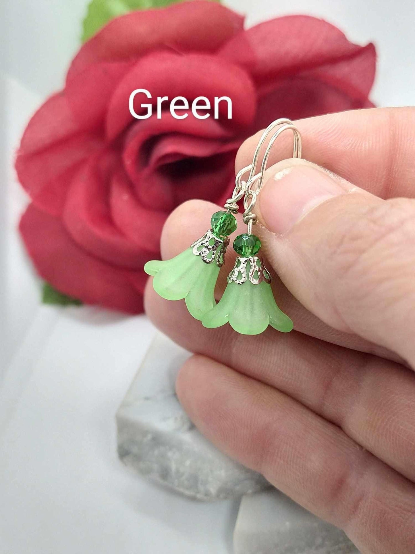 Minimalist Floral Earrings - Delicate Silver Blossom Jewels - Bridal Gift for Her Flower Dangles Gift For Nature Lover