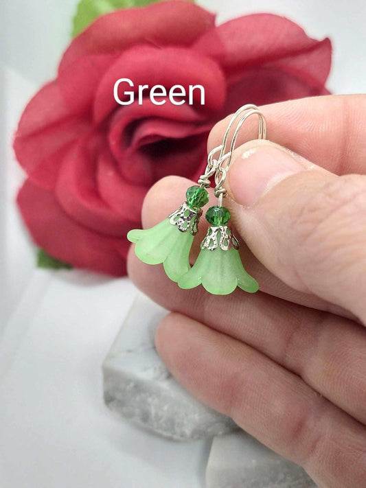 Minimalist Floral Earrings - Delicate Silver Blossom Jewels - Bridal Gift for Her Flower Dangles Gift For Nature Lover