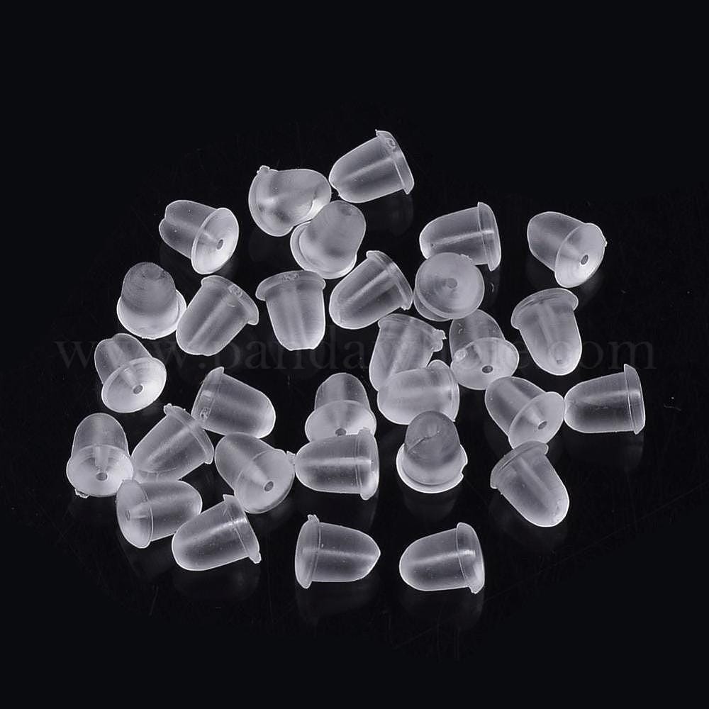 Plastic Ear Nuts, Soft Clear Earring Backs Safety Bullet Clutch Stopper Clear Rubber Earring Stopper Earring Nut  Earring Findings
