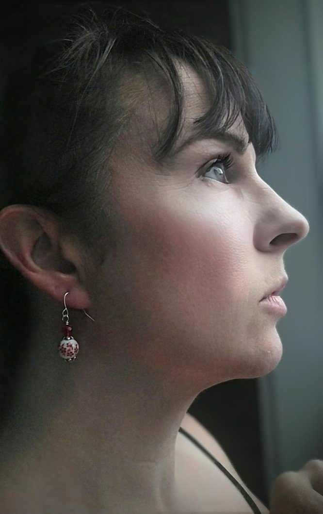 Floral Birthstone Earrings January Birthstone Flower Earrings - Ruby Dangle Earrings Garnet Dangle Earrings Gift For Her Gemstone Earrings