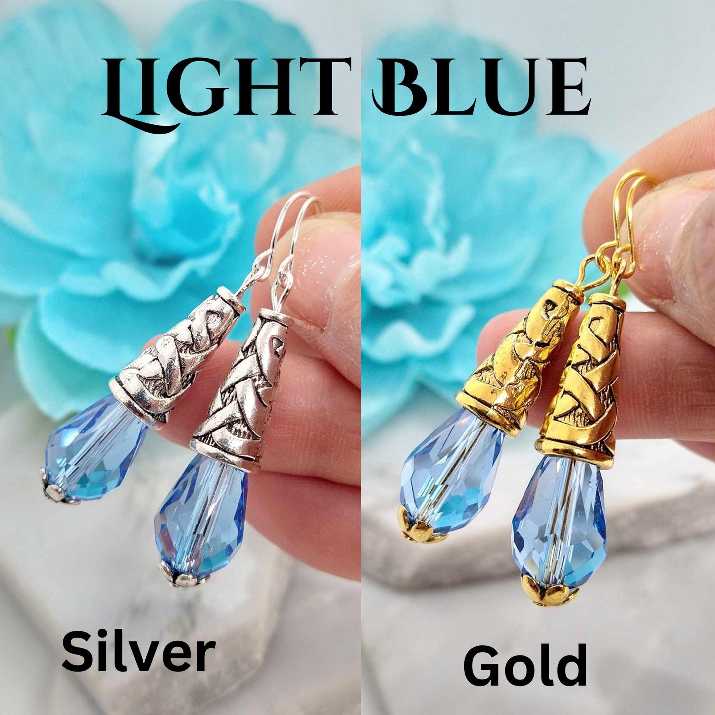 Teardrop Crystal Dangle Earrings: Sterling Silver Bridal Jewelry