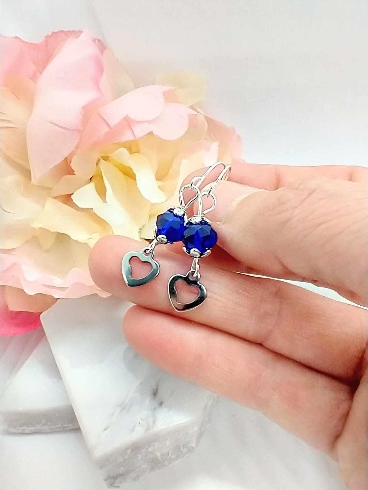 Dainty Heart Earrings, Love Charm Dangle Earrings, Stainless Steel Valentine's Day Earrings, Valentines Gift For Her, Anniversary Gift