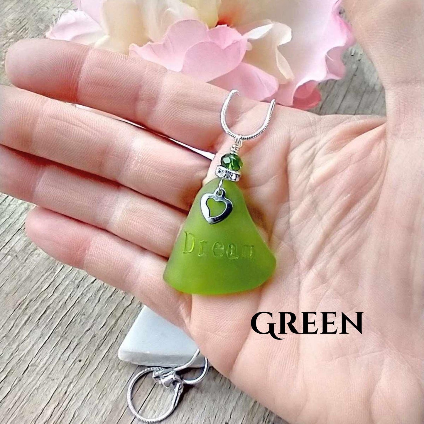 Sea Glass DREAM Necklace: Sterling Silver Chain, Inspirational Gift