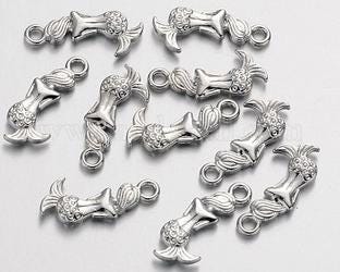 Silver Mermaid Charms: Zinc Alloy Pendants (10 Piece)