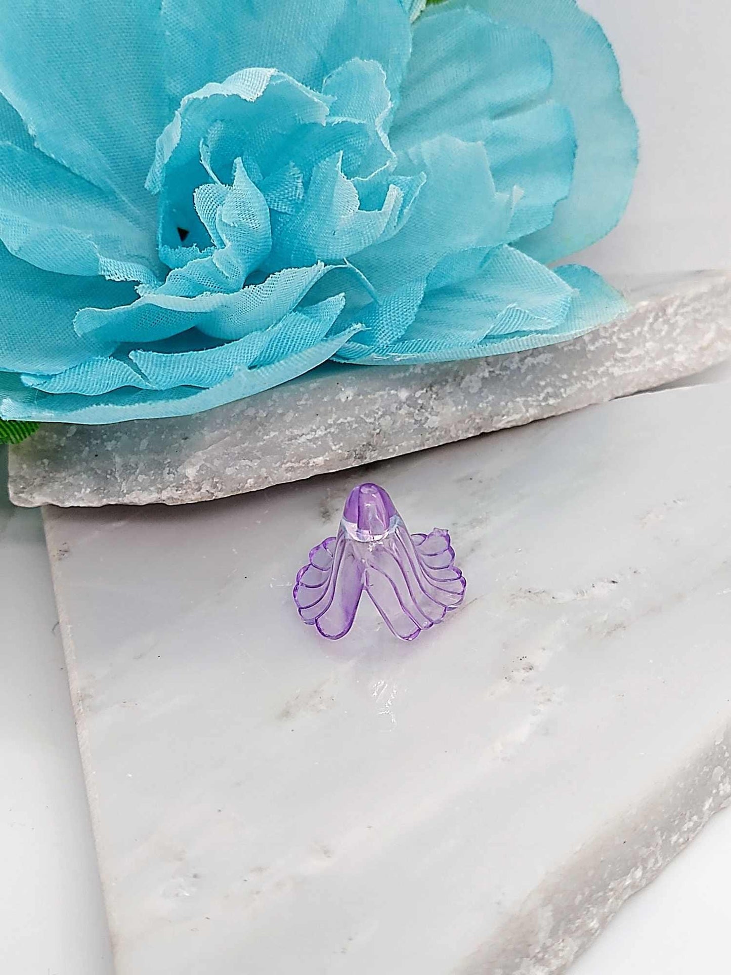 Transparent Purple Acrylic Flower Beads: Jewelry Making Supplies (20mm, 10 Piece)