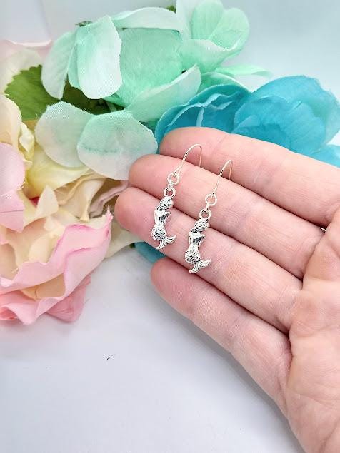 Mermaid Charm Earrings: Beachy Alloy Jewelry