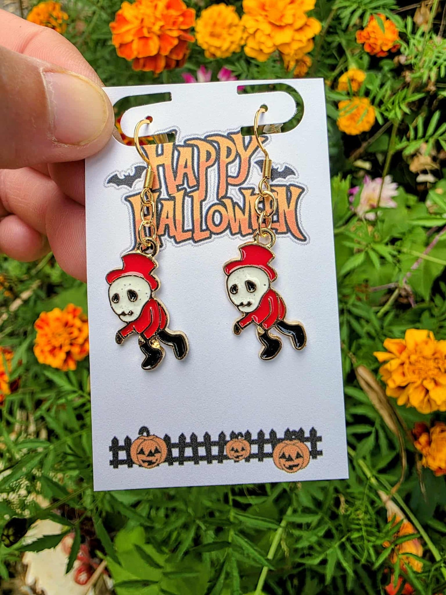 Dancing Skeleton Halloween Earrings | Vintage Spooky Dangle Jewelry | Cute Skeleton Earrings | Trick or Treat Party Accessory Gift