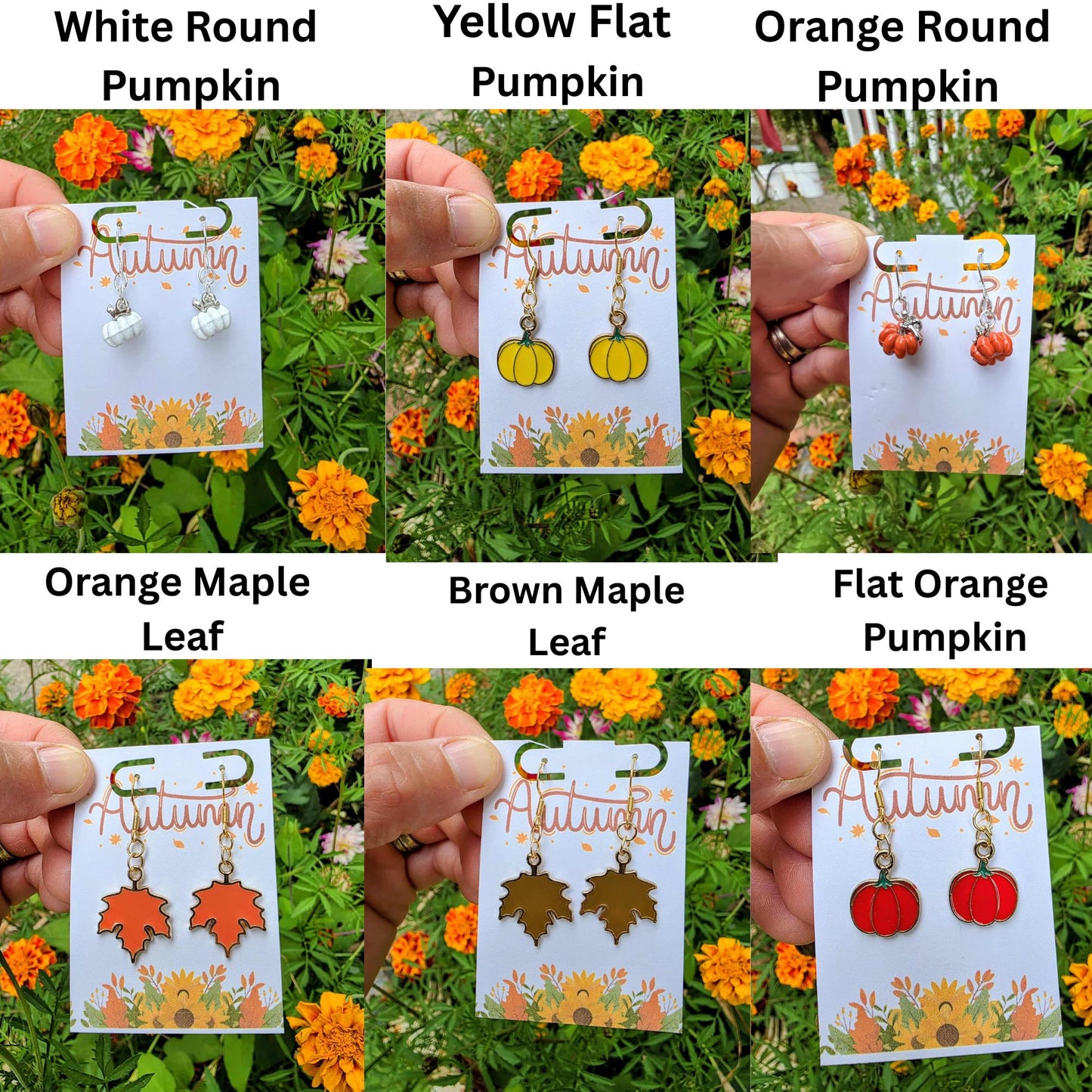 Dainty White Pumpkin Earrings – Autumn Fall Jewelry, Cute Lightweight Earrings, Thanksgiving Gift for Her, Small Seasonal Jewelry