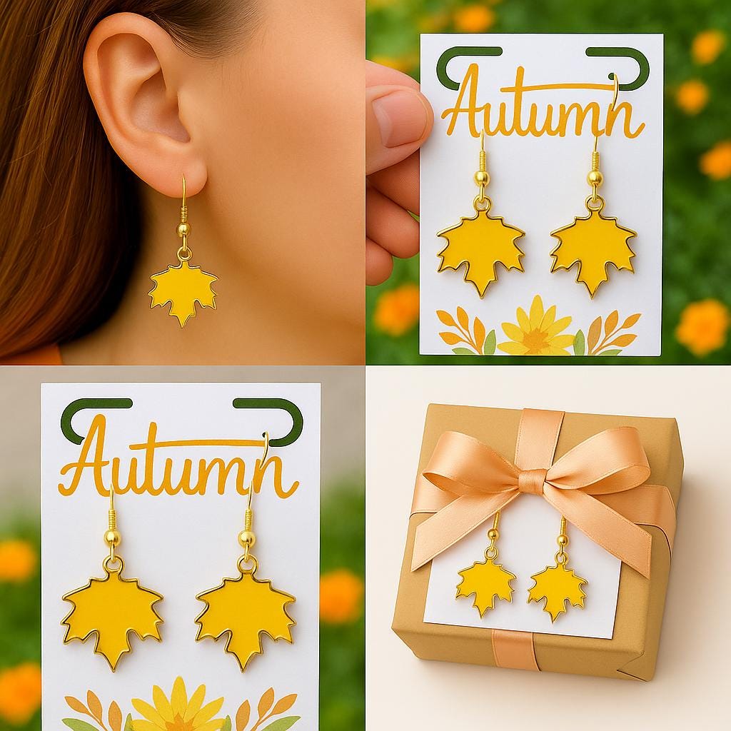Bright Yellow Maple Leaf Earrings – Statement Dangle Jewelry, Bold Colorful Earrings, Fun Everyday Gift for Her, Nature Inspired Jewelry