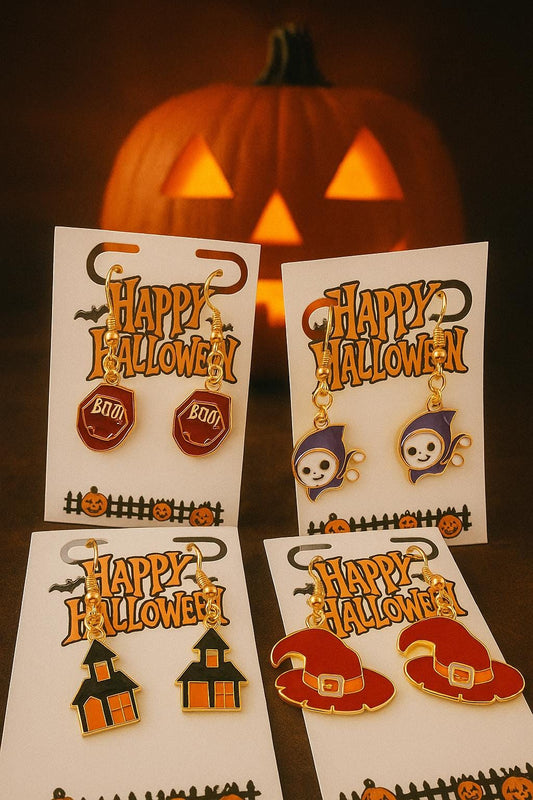 Red Witch Hat Halloween Earrings • Spooky Dangle Earrings • Festive Costume Jewelry • Witchy Fall Accessories • Pumpkin Party Earrings