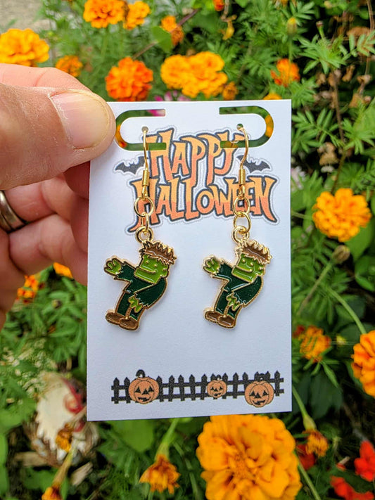 Frankenstein Halloween Earrings | Monster Dangle Jewelry | Classic Horror Earrings | Spooky Costume Accessory | Trick or Treat Gift