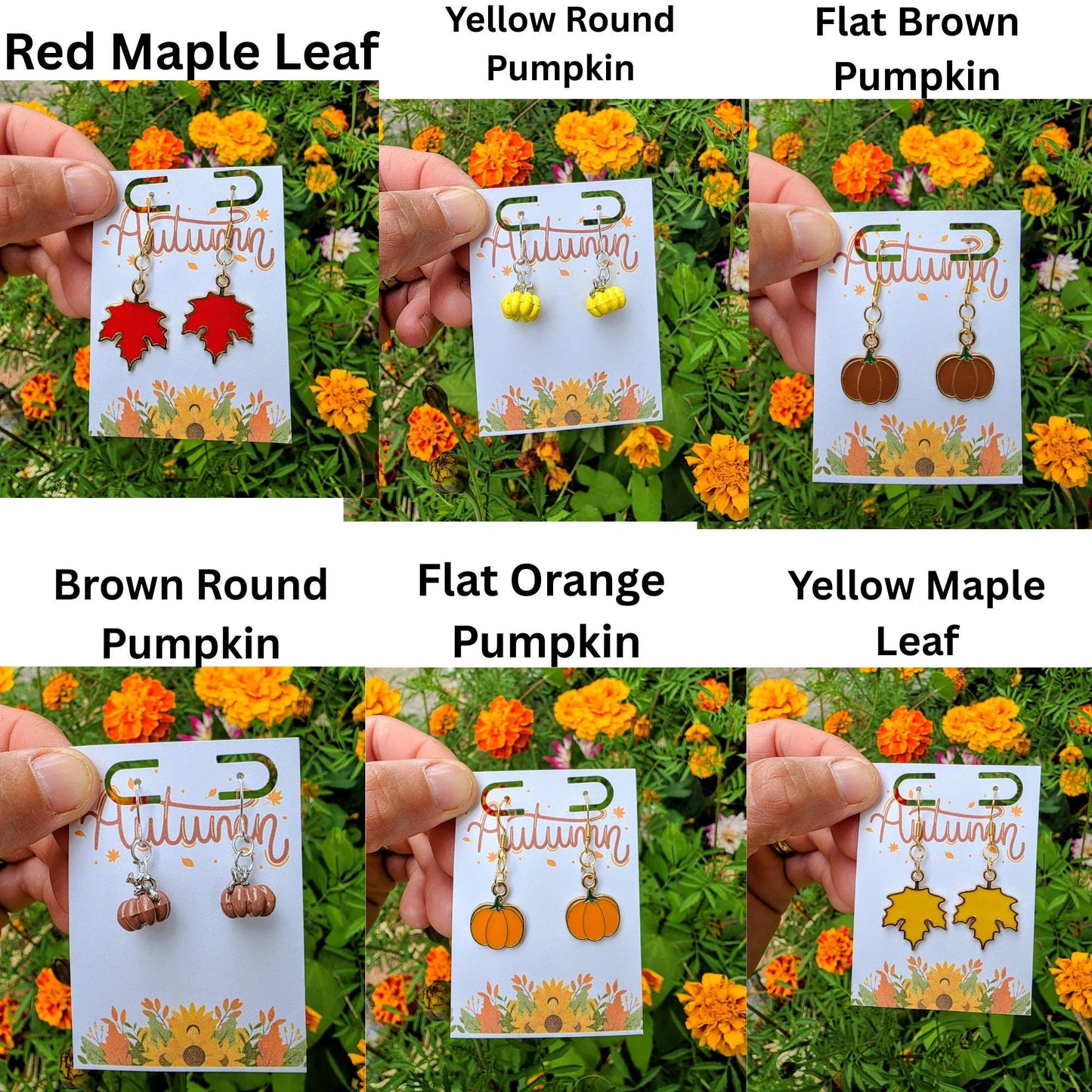 Orange Enamel Pumpkin Earrings – Fall Harvest, Halloween Jewelry