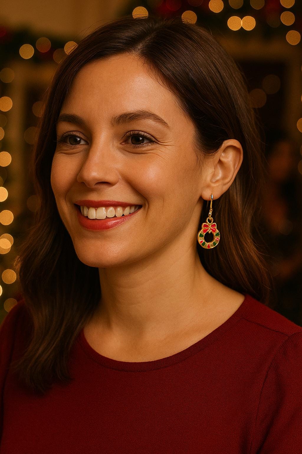 Candy Cane Christmas Earrings • Red & Green Holiday Dangles • Gold Hook Festive Earrings • Gift-Ready Jewelry for Women