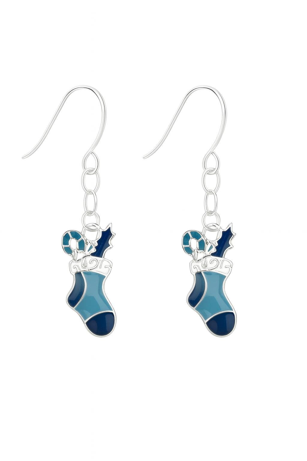 Blue Christmas Stocking Earrings & Necklace Set | Holiday Jewelry Gift for Her | Festive Winter Accessory | Bad Apple Designs