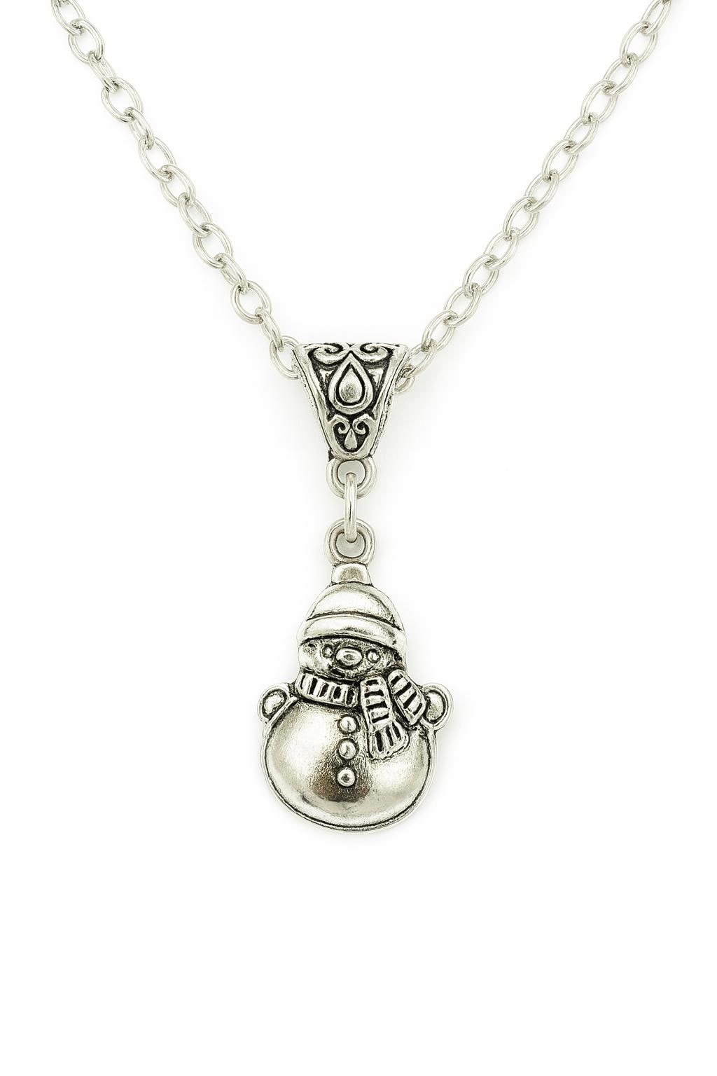 Frosty the Snowman Necklace | Holiday Charm Pendant